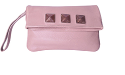 Foldover Clutch,Leather,Pink,1078, DB, 2*,